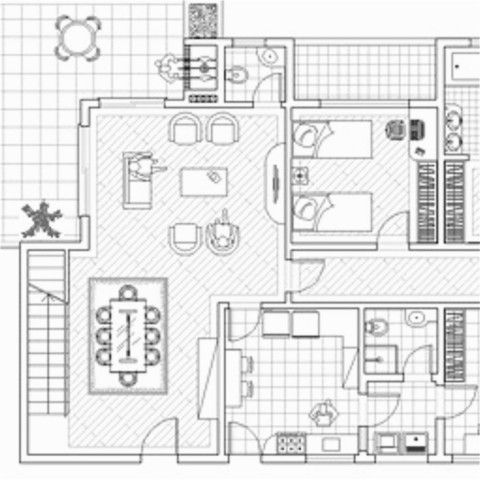 Piantina per casa ristrutturata disegnata da architetto